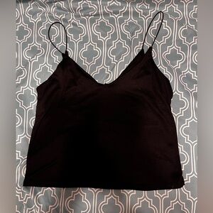 Gaze Black Fitted Crop Camisole